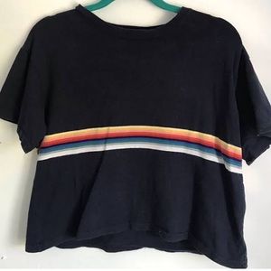 John Galt Blue Short Sleeve with Rainbow Stripe